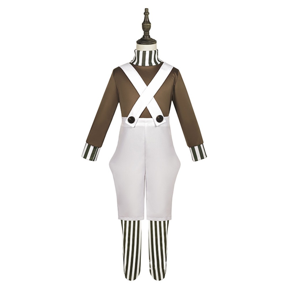 2023 Wonka Oompa Kids Children Suit Cosplay Costume Halloween Carnival Outfit