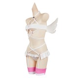 2.5 Dimensional Seduction Ririsa Amano Sexy White Lingerie Set Suit Cosplay Costume Halloween Carnival Outfit
