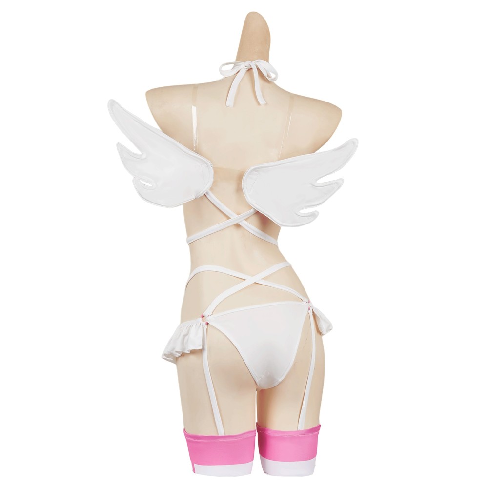 2.5 Dimensional Seduction Ririsa Amano Sexy White Lingerie Set Suit Cosplay Costume Halloween Carnival Outfit