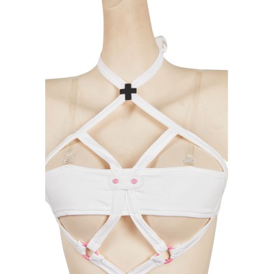 2.5 Dimensional Seduction Ririsa Amano Sexy White Lingerie Set Suit Cosplay Costume Halloween Carnival Outfit