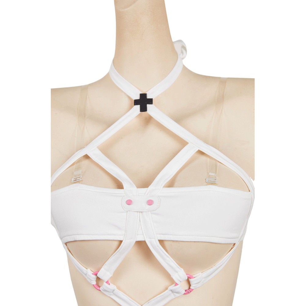 2.5 Dimensional Seduction Ririsa Amano Sexy White Lingerie Set Suit Cosplay Costume Halloween Carnival Outfit