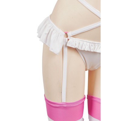 2.5 Dimensional Seduction Ririsa Amano Sexy White Lingerie Set Suit Cosplay Costume Halloween Carnival Outfit