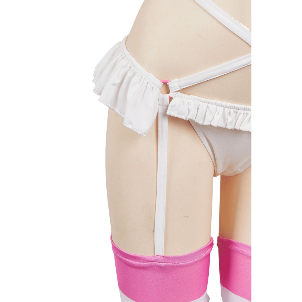 2.5 Dimensional Seduction Ririsa Amano Sexy White Lingerie Set Suit Cosplay Costume Halloween Carnival Outfit
