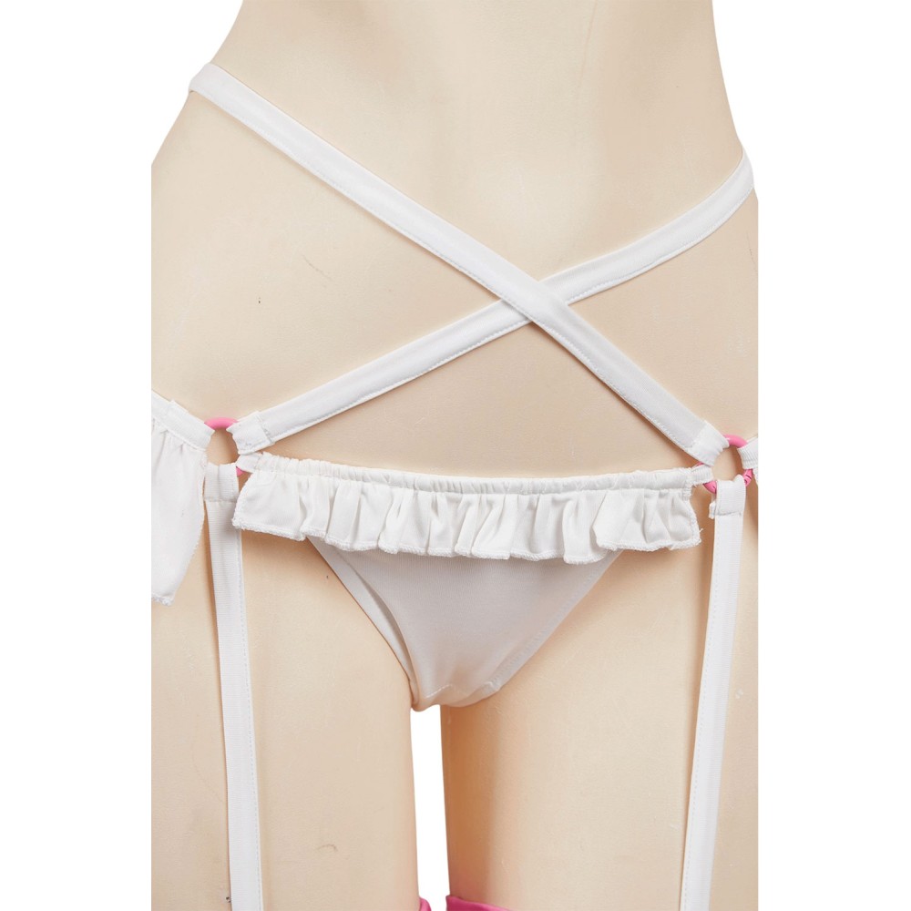 2.5 Dimensional Seduction Ririsa Amano Sexy White Lingerie Set Suit Cosplay Costume Halloween Carnival Outfit