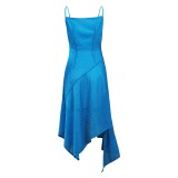 1970S Vintage Disco Dress Asymmetric Slip Dress Suit Cosplay Costume Halloween Carnival