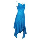 1970S Vintage Disco Dress Asymmetric Slip Dress Suit Cosplay Costume Halloween Carnival