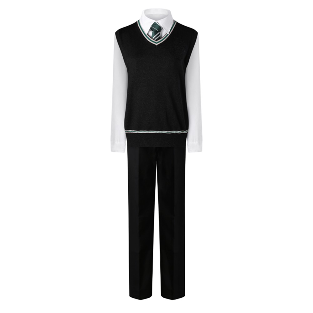 Slytherin Cosplay Costume for Adults, Men and Kids – Wizard Magic Robe for Halloween, Carnival and Christmas