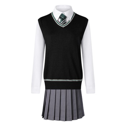 Slytherin Cosplay Costume for Adults, Women, Girls, and Kids – Wizard Magic Robe Halloween Carnival Outfit