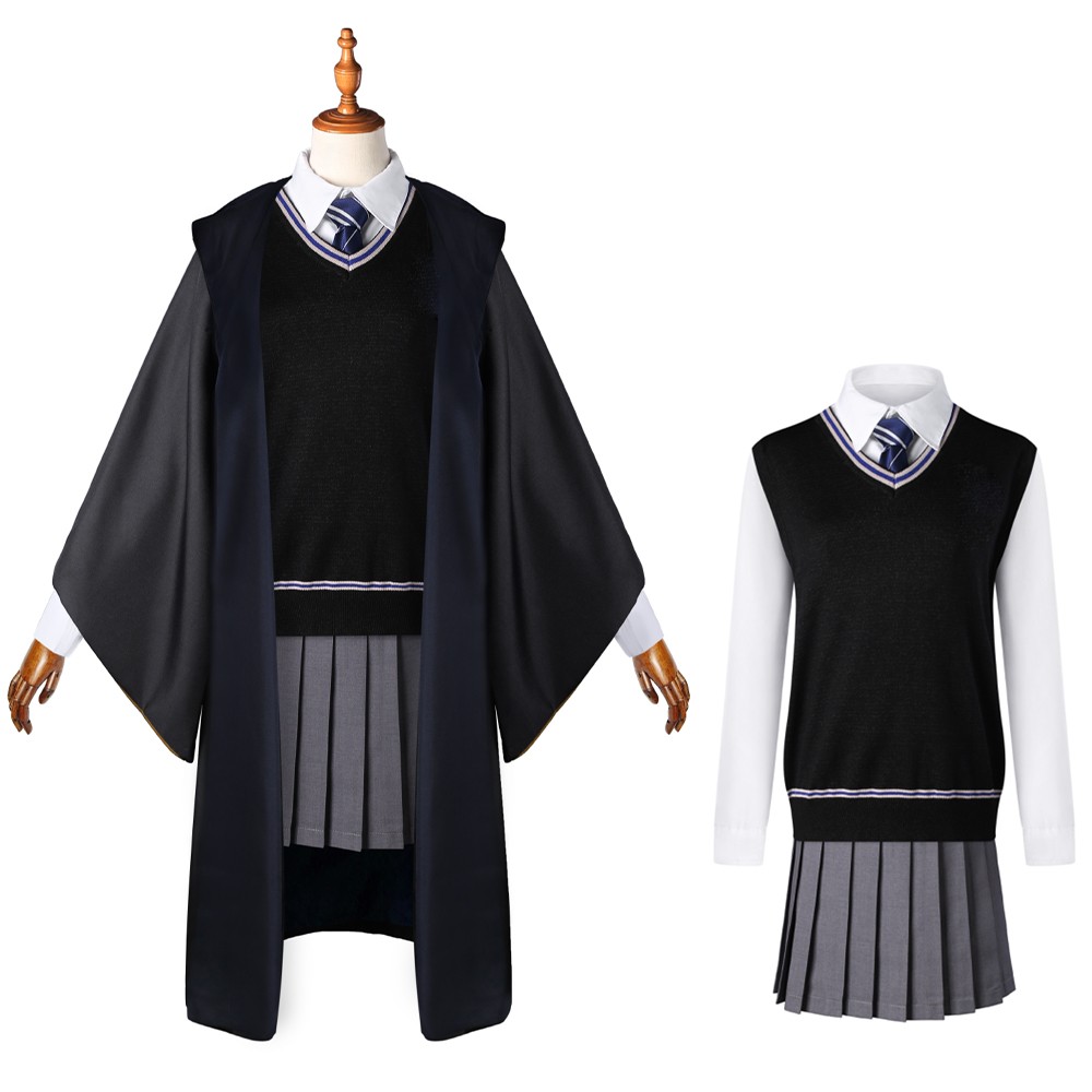 Ravenclaw Cosplay Costume for Adults, Women, Girls, and Kids – Wizard Magic Robe Halloween Carnival Outfit