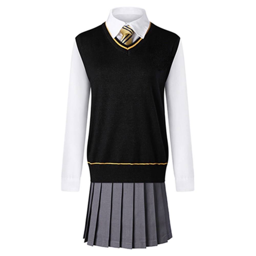 Hufflepuff Cosplay Costume for Adults, Women, Girls, and Kids – Wizard Magic Robe Halloween Carnival Outfit