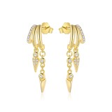 925 Sterling Silver Tassel Chain Stud Earrings