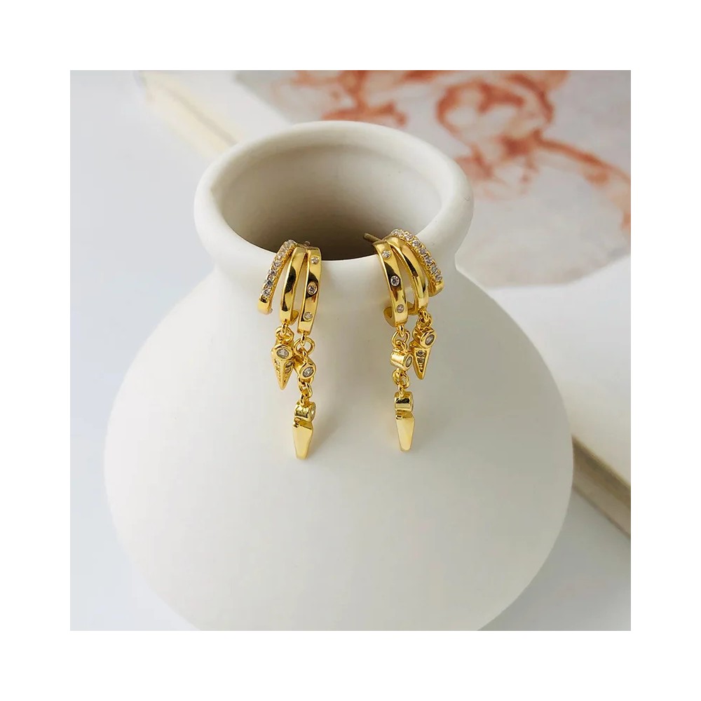 925 Sterling Silver Tassel Chain Stud Earrings