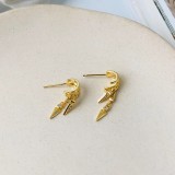925 Sterling Silver Tassel Chain Stud Earrings