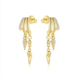 925 Sterling Silver Tassel Chain Stud Earrings