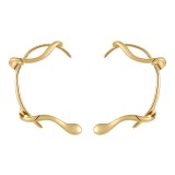 18K Gold Plated Brass Ear Cuff Non-Piercing Clip Earrings