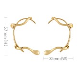 18K Gold Plated Brass Ear Cuff Non-Piercing Clip Earrings