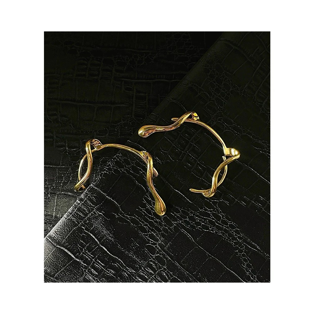 18K Gold Plated Brass Ear Cuff Non-Piercing Clip Earrings