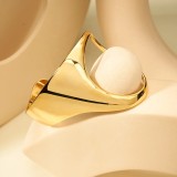 18K Geometric Solid Curved Palm Bracelet