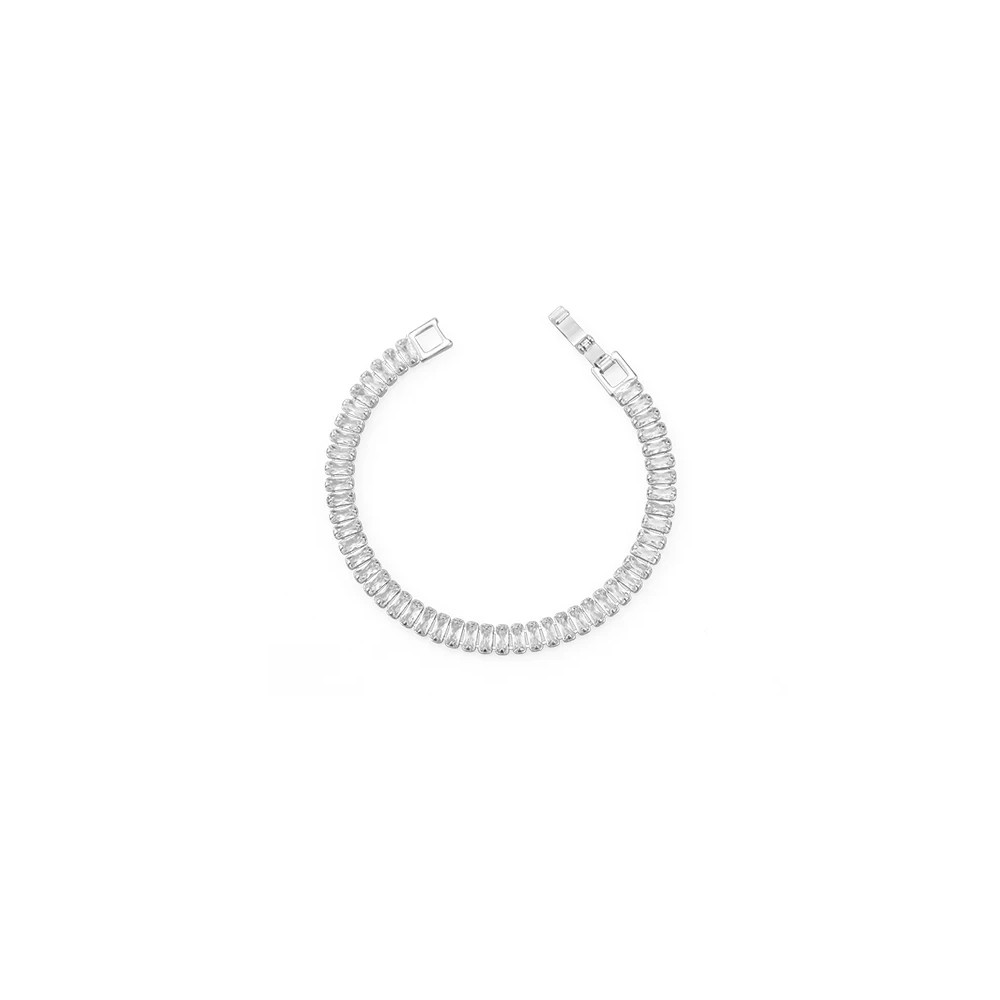 Simple Zircon Chain Gold and Silver Elegant Bracelet
