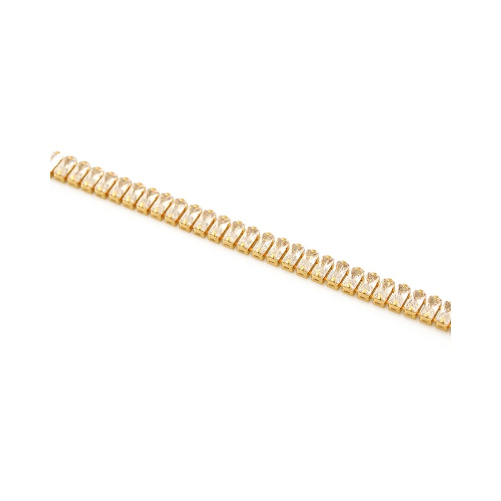 Simple Zircon Chain Gold and Silver Elegant Bracelet