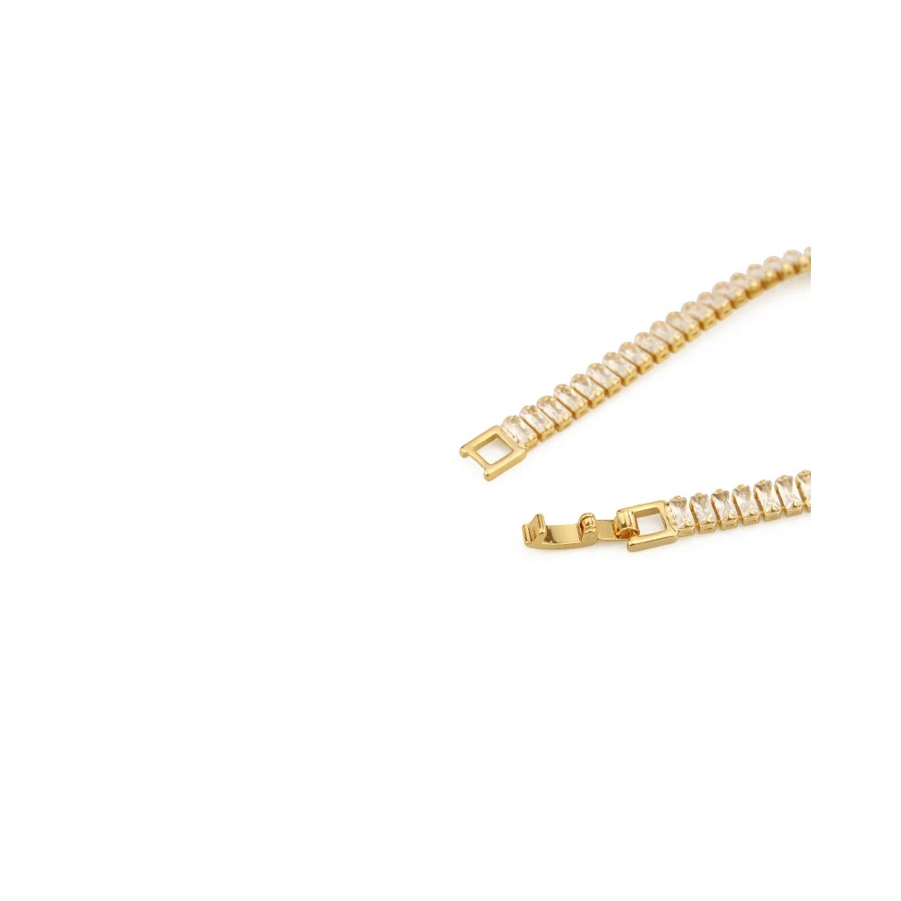 Simple Zircon Chain Gold and Silver Elegant Bracelet