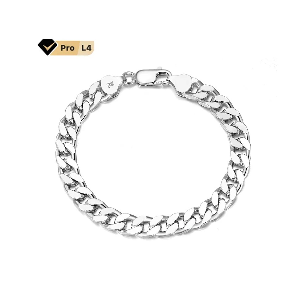 Silver Bracelet 925 Sterling Chunky Cuban Link Chain Bracelet