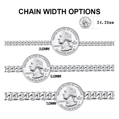 Silver Bracelet 925 Sterling Chunky Cuban Link Chain Bracelet