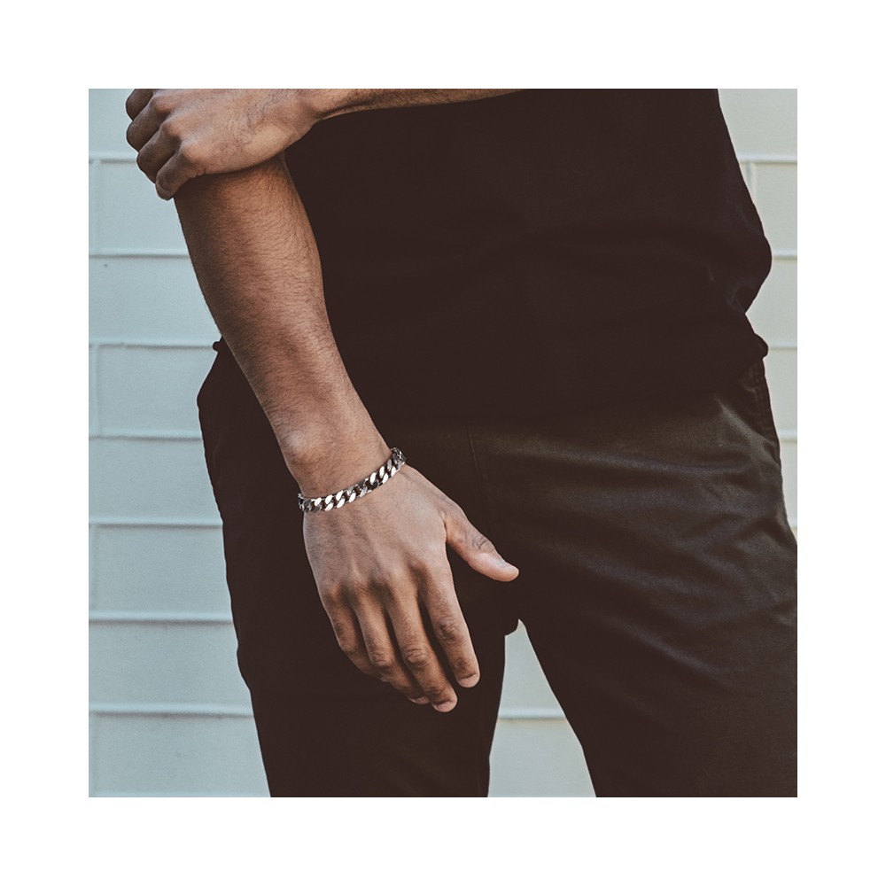 Silver Bracelet 925 Sterling Chunky Cuban Link Chain Bracelet