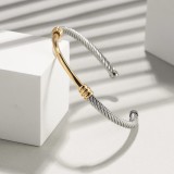 316L Twisted 2 Tones Cable Cuff Bracelets