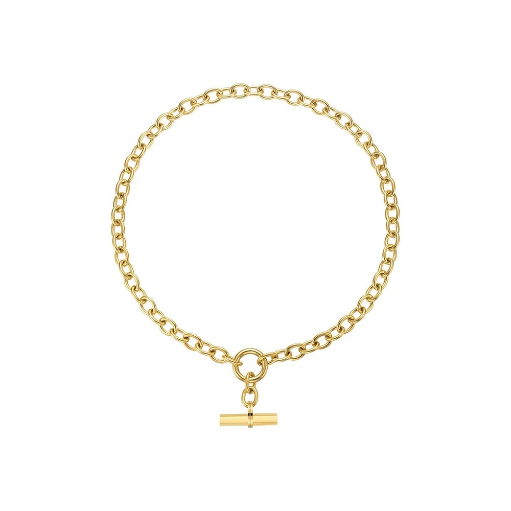 18K Gold Plated Stainless Steel Hip Hop Rock Necklace