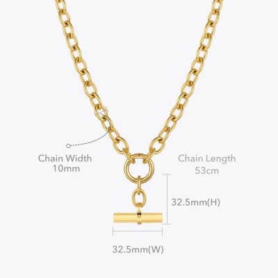 18K Gold Plated Stainless Steel Hip Hop Rock Necklace