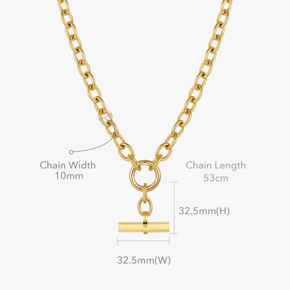 18K Gold Plated Stainless Steel Hip Hop Rock Necklace