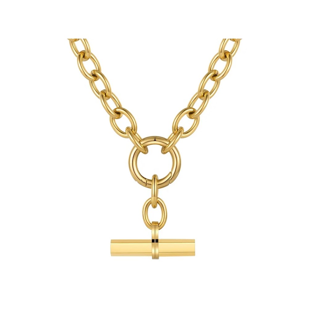 18K Gold Plated Stainless Steel Hip Hop Rock Necklace