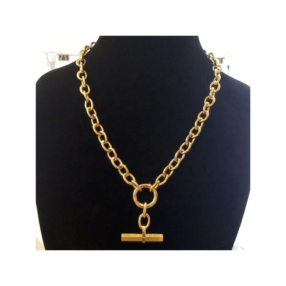 18K Gold Plated Stainless Steel Hip Hop Rock Necklace