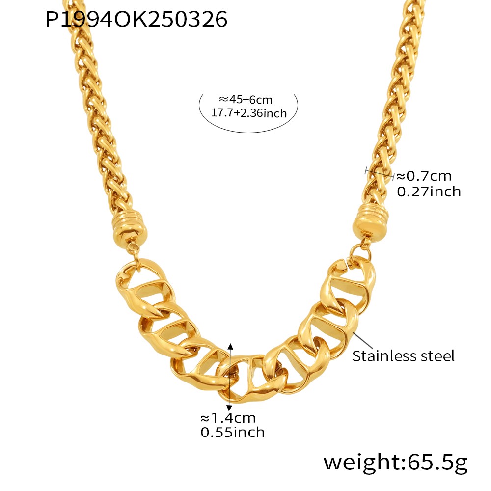 18K Pig Nose Chain Stainless Steel Necklace