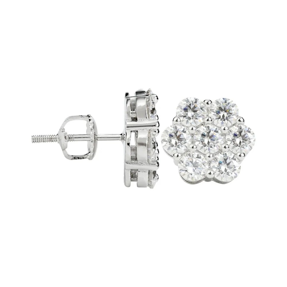 Silver Moissanite Stud Earrings