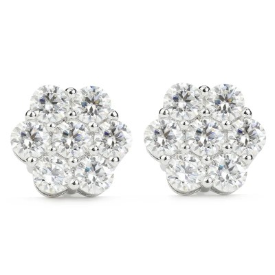 Silver Moissanite Stud Earrings