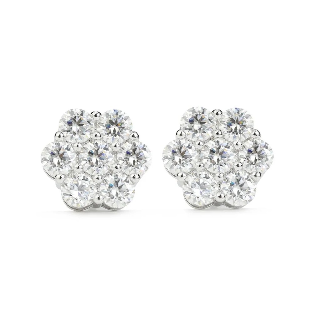 Silver Moissanite Stud Earrings