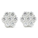 Silver Moissanite Stud Earrings