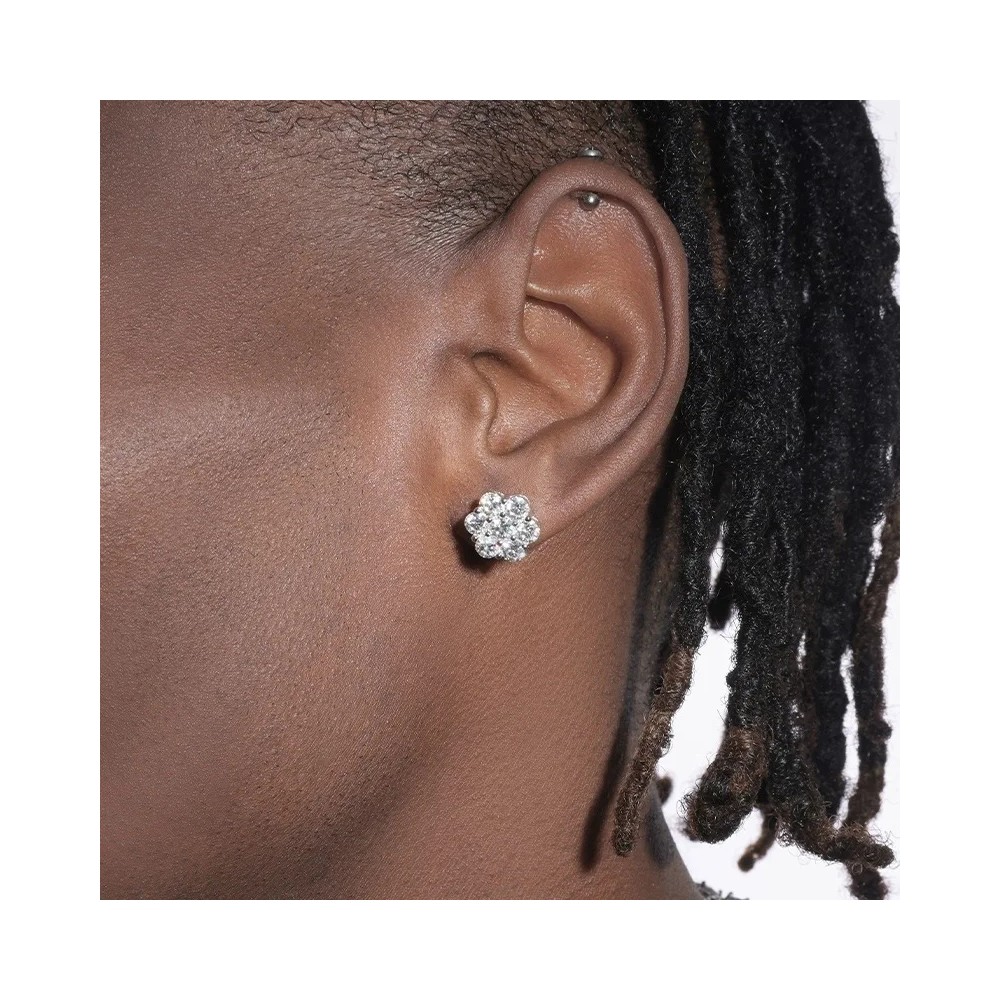 Silver Moissanite Stud Earrings